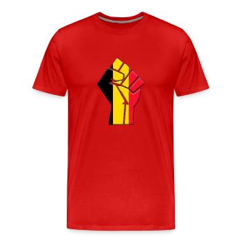 Belgique Drapeau Pays belge Fierté Natif - T-shirt bio Premium Homme - rouge - Devant - Damien (186cm)