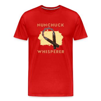 Nunchaku Kampfsport Training Waffen Japan Sport - Männer Premium Bio T-Shirt - Rot - Vorne - Damien (186cm)