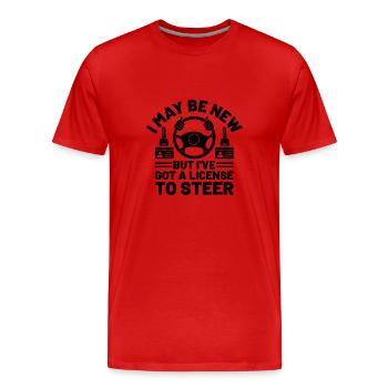 Permis de conduire passé Nouveau permis de conduire S - T-shirt bio Premium Homme - rouge - Devant - Damien (186cm)