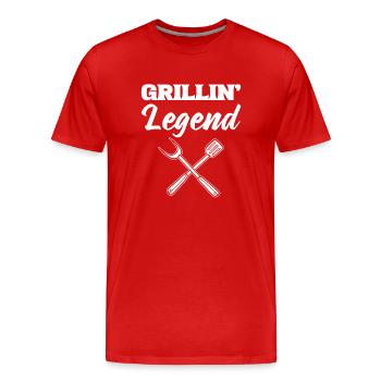 Barbeque Smoker Grillkoch - Männer Premium Bio T-Shirt - Rot - Vorne - Damien (186cm)