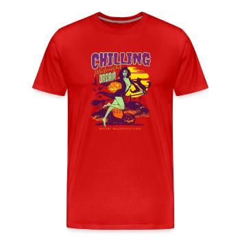 Halloween Witch Classic Comic - Men's Premium Organic T-Shirt - red - Front - Damien (186cm)