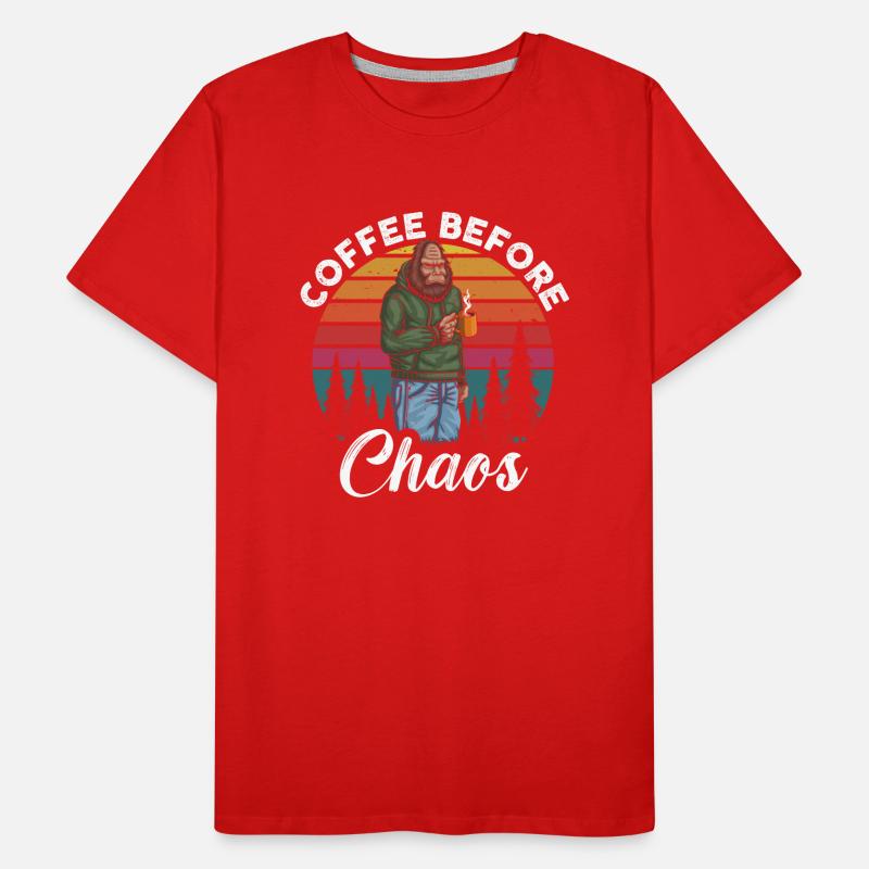 Coffee before chaos retro Men's Premium Organic T-Shirt