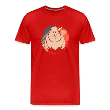 Rétro rongeur animal amoureux cadeau Capybara - T-shirt bio Premium Homme - rouge - Devant - Damien (186cm)