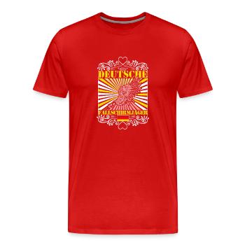 Der deutsche Fallschirmjäger - Männer Premium Bio T-Shirt - Rot - Vorne - Damien (186cm)
