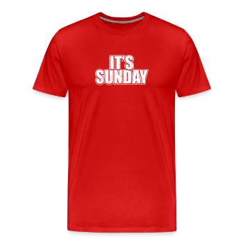 Grunge Sonntag Weiß Wöchentlicher Streich Lustige Witze Wortspiel - Männer Premium Bio T-Shirt - Rot - Vorne - Damien (186cm)