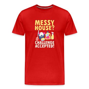 Service de ménage Femme de ménage Femme de ménage - T-shirt bio Premium Homme - rouge - Devant - Damien (186cm)