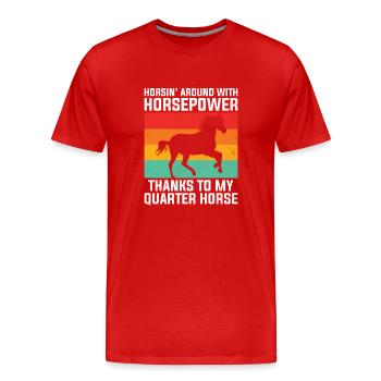 American Quarter Horse Equestrian Horse Lover Hors - T-shirt bio Premium Homme - rouge - Devant - Damien (186cm)