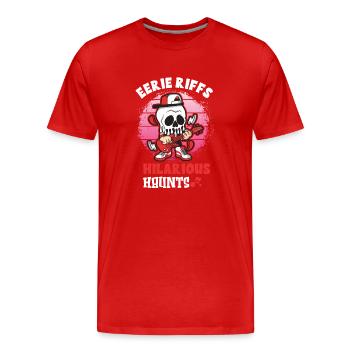 Drôle Horreur Spooky Guitariste Guitariste Fantomatique - T-shirt bio Premium Homme - rouge - Devant - Damien (186cm)