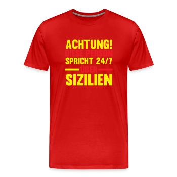 Sizilianer Sizilianisch Sizilien - Männer Premium Bio T-Shirt - Rot - Vorne - Damien (186cm)