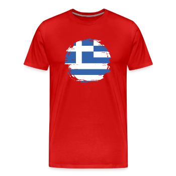 Drapeau de la Grèce Hellas Athènes Drapeau grec - T-shirt bio Premium Homme - rouge - Devant - Damien (186cm)