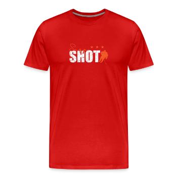 Snap Shot Ice Hockey - Men's Premium Organic T-Shirt - red - Front - Damien (186cm)
