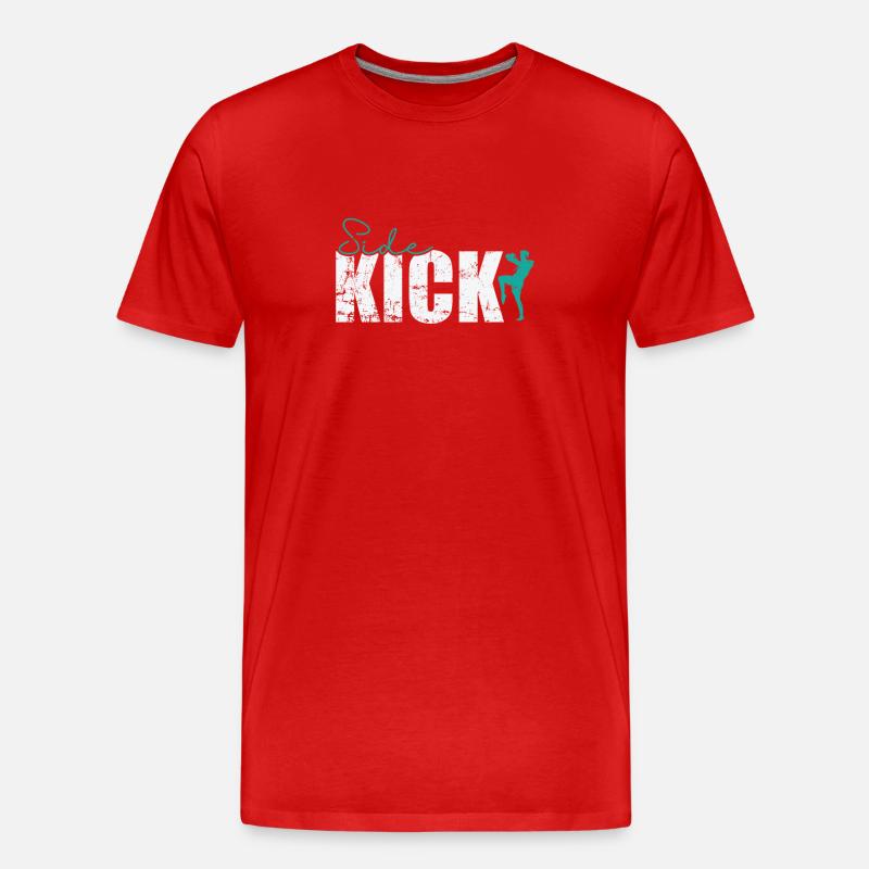 Side Kick Kickboxen - Männer Premium Bio T-Shirt - Rot