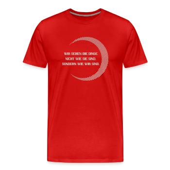 wir sehen - Männer Premium Bio T-Shirt - Rot - Vorne - Damien (186cm)