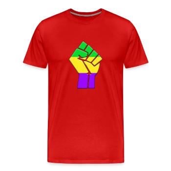 Drapeau du Mardi Gras - T-shirt bio Premium Homme - rouge - Devant - Damien (186cm)