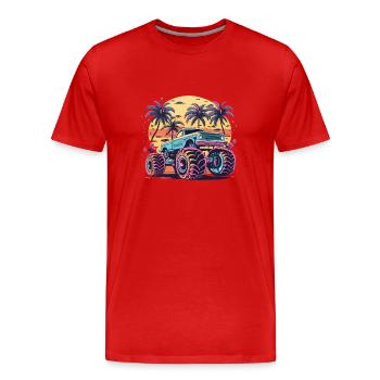 Monster Truck Monster Trucks Monster Truck Enfants - T-shirt bio Premium Homme - rouge - Devant - Damien (186cm)
