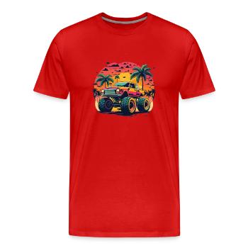 Monster Truck Monster Trucks Monster Truck Enfant - T-shirt bio Premium Homme - rouge - Devant - Damien (186cm)
