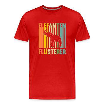Elefant Elefanten - Männer Premium Bio T-Shirt - Rot - Vorne - Damien (186cm)