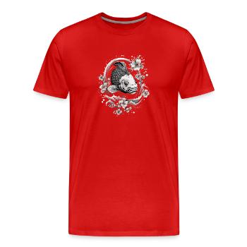 Koi Fish Koi carpe Koi Garden Pond Koi - T-shirt bio Premium Homme - rouge - Devant - Damien (186cm)