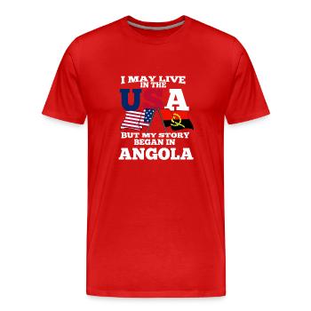 Angola Usa - Männer Premium Bio T-Shirt - Rot - Vorne - Damien (186cm)
