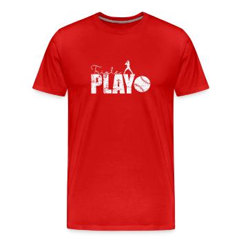 Baseball triple jeu - T-shirt bio Premium Homme - rouge - Devant - Damien (186cm)