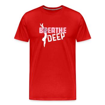 Freediving Deep Freediving - Men's Premium Organic T-Shirt - red - Front - Damien (186cm)