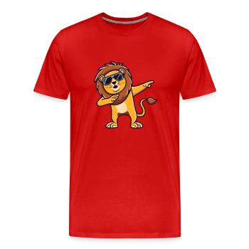 Löwe Dabbing Dab Dabbing Tiere Löwen Dab - Männer Premium Bio T-Shirt - Rot - Vorne - Damien (186cm)