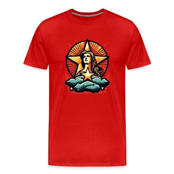 Une star et une héroïne de notre temps - T-shirt bio Premium Homme - rouge - Devant - Damien (186cm)