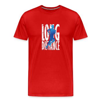 Long Distance Running - Men's Premium Organic T-Shirt - red - Front - Damien (186cm)