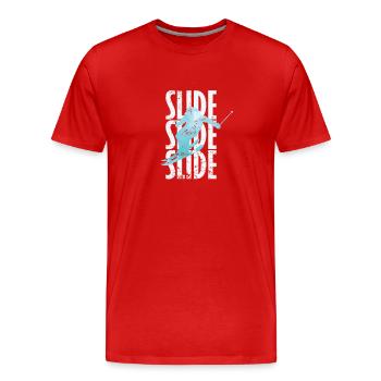 Ski de glisse - T-shirt bio Premium Homme - rouge - Devant - Damien (186cm)