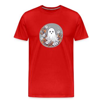 Halloween Groovy Ghost Hippie Fleurs Vintage - T-shirt bio Premium Homme - rouge - Devant - Damien (186cm)