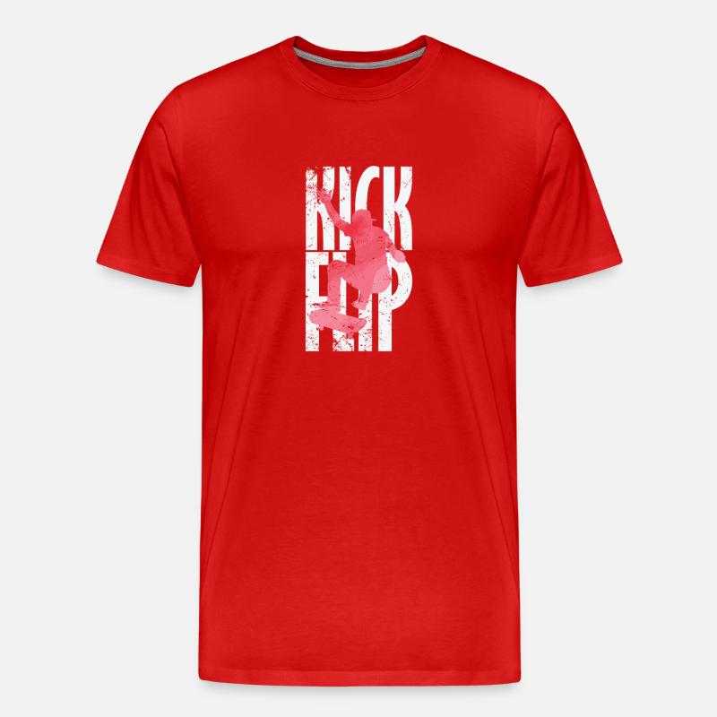 Kickflip Skateboard - Männer Premium Bio T-Shirt - Rot