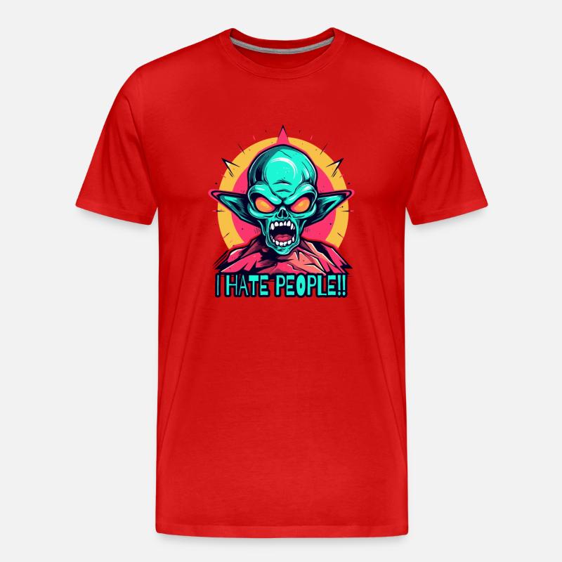 Ein wütendes grünes Alien - Männer Premium Bio T-Shirt - Rot