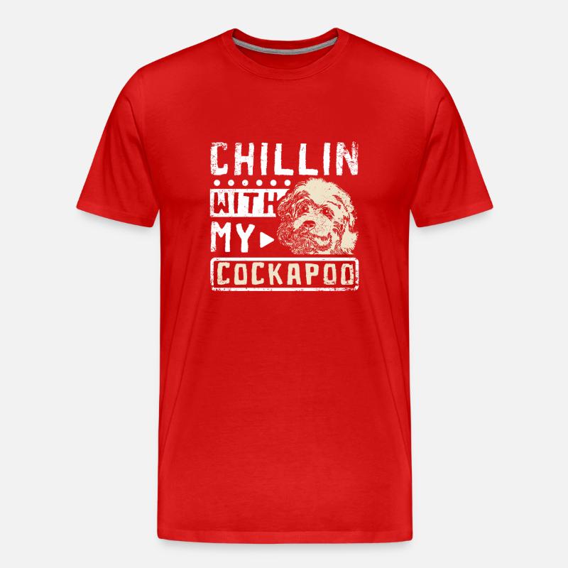 chillin avec mon cockapoo - T-shirt bio Premium Homme - rouge