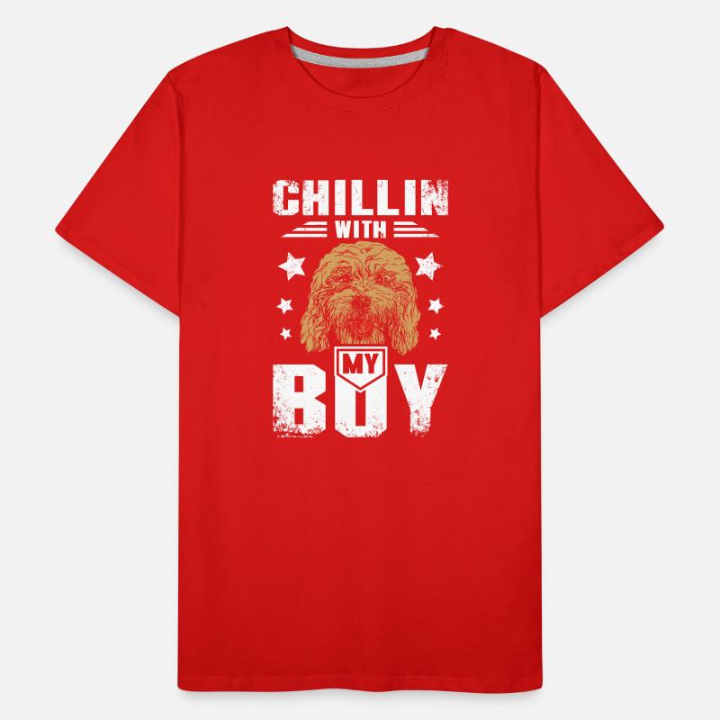 chillin avec mon garçon cockapoo T-shirt bio Premium Homme
