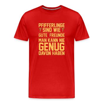 Pifferlingsammler Pilze suchen Mykologe Pilzjäger - Männer Premium Bio T-Shirt - Rot - Vorne - Damien (186cm)