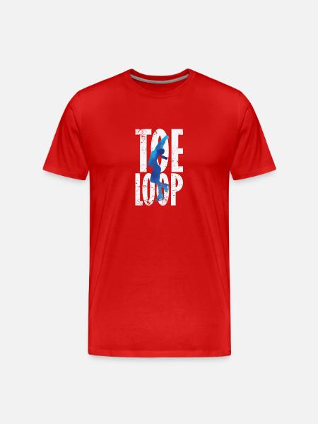 Toeloop Eiskunstlauf - Männer Premium Bio T-Shirt - Rot
