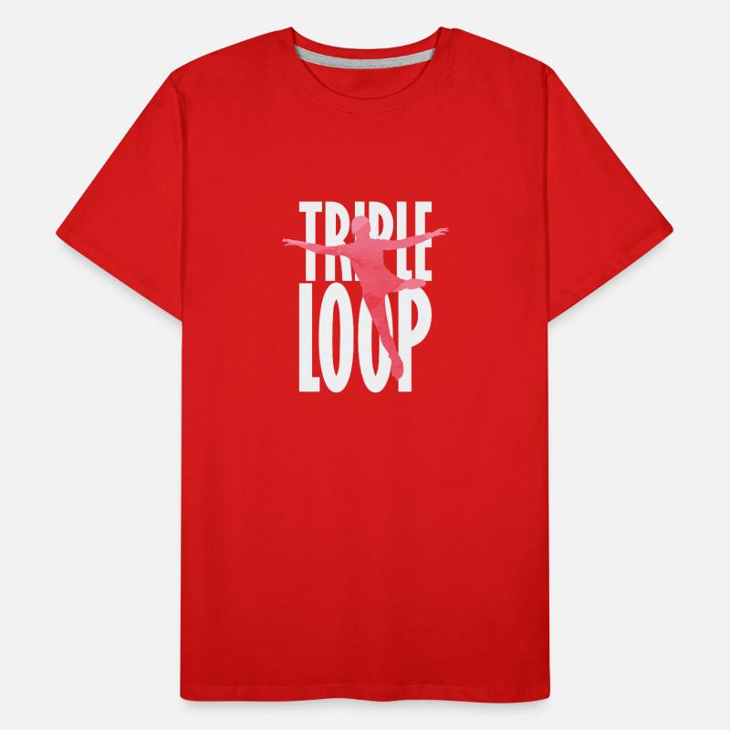 Triple Loop Eiskunstlauf Männer Premium Bio T-Shirt