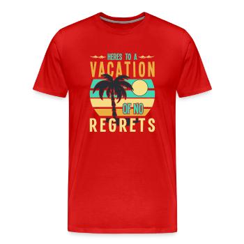 Pour des vacances sans regrets - T-shirt bio Premium Homme - rouge - Devant - Damien (186cm)