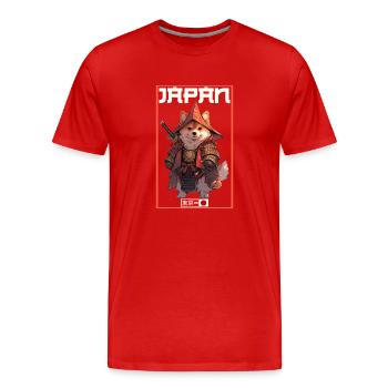 Asia Corki Japanese Samurai Samurai - Men's Premium Organic T-Shirt - red - Front - Damien (186cm)