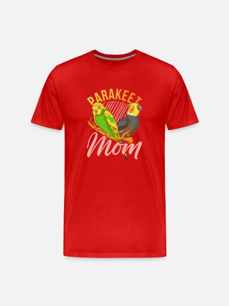 Amante degli uccelli Mamma Festa della mamma Regalo Parrocchetto - Maglietta ecologica premium da uomo - rosso