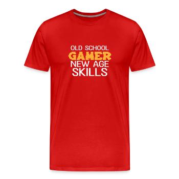 Drôle de culture du jeu rétro - T-shirt bio Premium Homme - rouge - Devant - Damien (186cm)