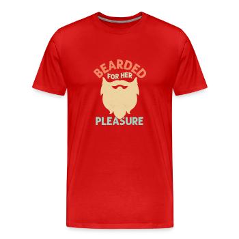 Barbu pour son plaisir Visage Cheveux Barbu Homme - T-shirt bio Premium Homme - rouge - Devant - Damien (186cm)