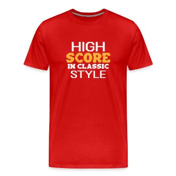 Drôle de culture du jeu rétro - T-shirt bio Premium Homme - rouge - Devant - Damien (186cm)