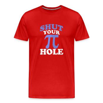 Tais-toi, Pi Day Math 3.14 Science - T-shirt bio Premium Homme - rouge - Devant - Damien (186cm)