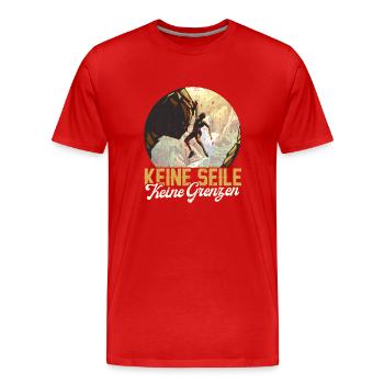 Freeclimbing Boulderer Boulderhalle Klettern - Männer Premium Bio T-Shirt - Rot - Vorne - Damien (186cm)