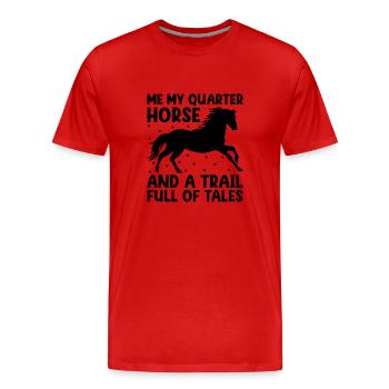American Quarter Horse Equestrian Horse Lover Hors - Men's Premium Organic T-Shirt - red - Front - Damien (186cm)