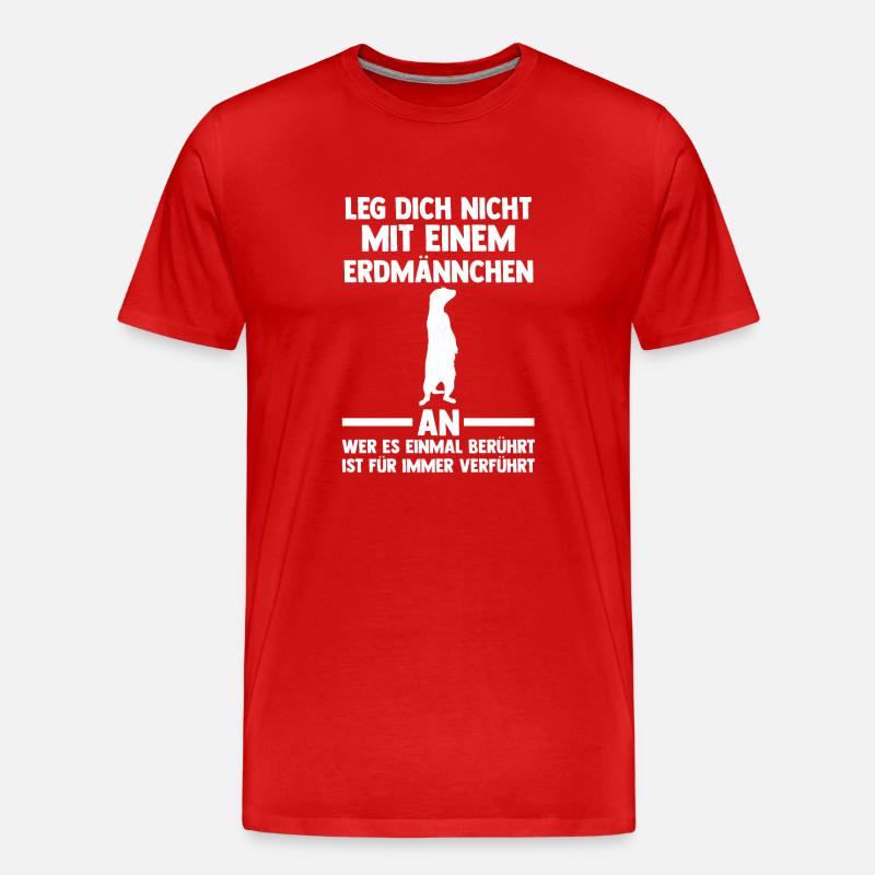 Erdmännchen - Männer Premium Bio T-Shirt - Rot