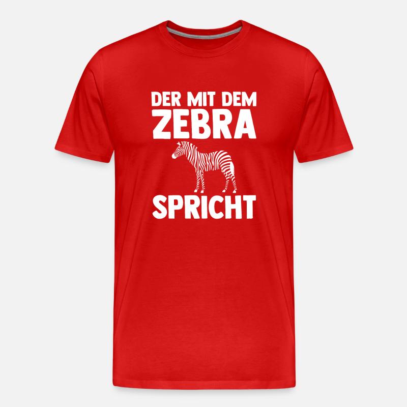 Zebra - Männer Premium Bio T-Shirt - Rot