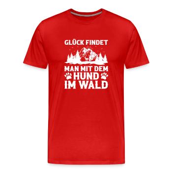 Waldspaziergang Natur Baum Naturliebhaber - Männer Premium Bio T-Shirt - Rot - Vorne - Damien (186cm)