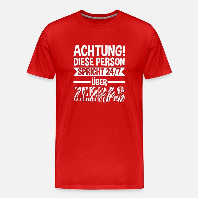 Zebra - Männer Premium Bio T-Shirt - Rot